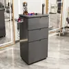 Armário de Ferramentas para Salão de Beleza Mesa Espelhada para Salão de Cabeleireiro Armário com Gavetas Armário de Armazenamento de Madeira para Corte de Cabelo Armário de Trabalho para Barbearia