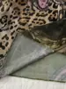Camisola de malla estilo retro bohemio americano con bloques de color, estampado de leopardo, encaje floral y escote en V
