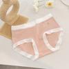 Uma pequena flor ~ cueca de algodão das mulheres sem costura cintura média da menina japonesa virilha antibacteriana respirável cuecas menina doce