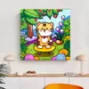 Nuevo Estilo Pintura al Óleo Digital Transfronteriza 30*30 Pintado a Mano Coloreado Pintura al Óleo DIY Coloreado Animal Pintura Decorativa Venta al por Mayor Pintura de Pared