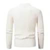 Suéter de punto trenzado geométrico de cuello alto medio para hombre de otoño e invierno transfronterizo, top de punto jacquard moderno, capa base casual para hombre