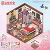 Adesivos de Paisagem de Desenho Animado Cena de Casa em Miniatura 3D Adesivos para Diário Infantil DIY Adesivos de Paisagem em Miniatura 3D