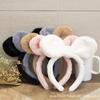 Diadema con orejas de conejo de peluche para mujer, diadema para el rostro, horquilla para el pelo de celebridades de Internet, accesorios para el cabello lindos y divertidos