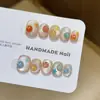 Uñas Usables Hechas a Mano [Monstruo Juguetón] Ojo de Gato Completamente Hechas a Mano Uñas Postizas Cortas de Gama Alta Parche de Uñas Postizas