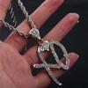 Estilo Europeo y Americano Moda de Pedrería Collar con Letra X0 Cadena para Suéter Nuevo Diseño Lujo Ligero Nicho Elegante Simple Colgante de Metal