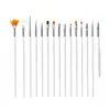Set de 15 Piezas de Herramientas de Pinceles Liner para Nail Art Transfronterizo para Pintura Artística con Acuarela Gouache y Pinceles de Punta de Punto