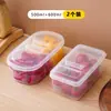 Lonchera de Frutas para Salidas, Contenedor de Comida Portátil para Estudiantes de Primaria, Transparente, con Tapa, Compartimentado y Conservador de Frescura