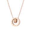 Elegante cadena corta para clavícula de mujer estilo coreano, versátil, chapada en oro de 18 quilates, con incrustaciones de diamantes, doble anillo, collar romano, en stock de fábrica