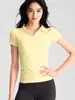 Ropa Personalizada de Fitness para Bádminton para Mujer, Top Transpirable de Cuello en V Ajustado para Yoga, Polo Deportivo de Manga Corta para Golf y Tenis