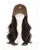 Nuevo combo de sombrero y peluca para mujer, gorra de béisbol de zorro con cabello largo y rizado de aspecto natural, cobertura completa de la cabeza