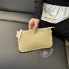 Bolso de Cadena Nuevo para Mujer de Gama Alta de Nicho Bolso de Hombro con Cadena Bolso de Mano Color Sólido Patrón de Tejido Simple Bolso Cruzado