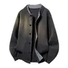 Nuevo modelo 2026, personalizable, marca de moda de corte holgado, cuello alto, suéter juvenil de punto falso de dos piezas, prendas de punto para hombre