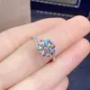 Tráfico Atractivo en Vivo Suministro Popular Anillo Abierto de Circonita Imitación de Piedra de Alto Carbono de 1 Quilate Anillo de Ocho Corazones y Ocho Flechas Joyería para Mujer