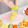 Rebanador de Papas para el Hogar Cortador de Papas Fritas Corte Ondulado Cuchillo de Dientes de Lobo Cuchillo para Dar Forma a Papas Fritas Juego de Cuchillos de Plástico para Frutas para Niños