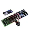 Teclado alámbrico G100 de luz mixta de colores, Teclado iluminado de colores, Set de teclado y ratón para ordenador de juegos y oficina