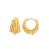 Pendientes de plata de ley 925 con hebilla de oreja, bola de metal de tamaño retro francés, estilo ins de moda simple, joyería de alta gama