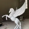 Escultura de caballo personalizada de fibra de vidrio, adorno de caballo blanco para área escénica exterior hecha a medida, simulación de granja, adorno de animal grande