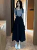 Vestido para Mujer 2026 Verano Nuevo Elegante y Moderno de Longitud Media Juvenil con Tirantes Elegante Conjunto de Dos Piezas