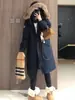 Parka Estilo Workwear Retro Americano Chaqueta de Algodón con Plumón para Mujer Larga Invierno 2026 Nueva Chaqueta Acolchada de Algodón con Cuello Grande de Piel Ropa de Abrigo