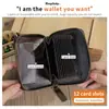 Bolsa para Tarjetas de Cepillo Antirrobo Transfronteriza, Capa Superior de Piel de Vaca, Billetera para Monedas, Portatarjetas Múltiples, Portatarjeta de Licencia de Conducir, Bolso de Mano Pequeño para Mujer