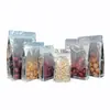 Bolsas de Empaque para Snacks Crujientes de Frutas y Verduras, Bolsas para Alimentos de Mango Deshidratado, Bolsas Semi-Transparentes con Base, Bolsas Sellables Auto-Sellables para Alimentos Secos de Frutos Secos y Mariscos