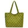 2026 Comercio Electrónico Transfronterizo Primavera/Verano Nuevo Bolso Tote de Lunares Lindo Rosa Femenino Bolso de Corduroy de un Solo Hombro Bolso de Mano para Viajar