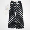Pantalones de pijama de algodón y seda de verano nuevos 26 años 45 unidades, Pantalones anchos de nueve puntos para mujer, Pantalones finos de talla grande holgados para aire acondicionado, Pantalones de playa