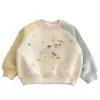 Sudadera para niña otoño e invierno 2026 nueva elegante top de manga larga para bebé ropa de invierno para niños pequeños con forro polar ropa para niños