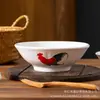 Vajilla retro vintage, cuenco de gallo, cuencos y platos de cerámica, cuencos para el hogar, cuencos de moda, vajilla de cerámica al por mayor del fabricante