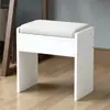 Penteadeira para quarto de casa, design simples e moderno com espelho, mesa de maquiagem compacta multi-funcional com armazenamento