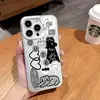 Estilo Ilustração Mais Vendido da Temu Desenho de Linha Fofo Case Protetor Fosco 18Pro Capa de Celular Colagem Fashion Iphone17