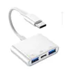 Adecuado para Lector de Tarjetas de Teléfono Móvil Tipo-C Adaptador Tres en Uno Apple Tarjeta Sdtf Línea de Conversión Otg Tarjeta de Memoria Ccd