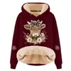 Sudadera con capucha informal elegante y holgada de talla grande para temporada de primavera y otoño, composite de algodón sintético, lana de cordero, hombros caídos, cordón