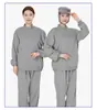 Roupa de Trabalho Azul Fábrica de Alimentos Roupa de Trabalho com Capuz Oficina Conjunto de Macacão para Alimentos Respirável de Manga Longa à Prova de Poeira Roupa de Proteção para Homens e Mulheres