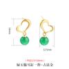 Aretes de Plata Esterlina s925 Jade Hetian para Mujer Nuevos Cibernéticos Celebrantes Distintivos Amor Calcedonia Verde Aretes Oro Método Antiguo