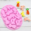 Molde de silicona para cubitos de hielo de conejo y rábano de 11 piezas, molde de chocolate hecho a mano, molde para gelatina y galletas DIY