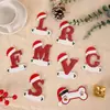 Sombreros de Navidad Creativos de Santa Claus Transfronterizos con 26 Decoraciones de Letras Inglesas, Adornos de Bendición para Árbol de Navidad de Cartón Espuma