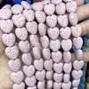 Contas de pedra vulcânica em forma de coração coloridas atacado rocha vulcânica preta forma de amor acessórios para joias DIY contas