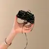 Grampo de Garra com Laço de Fita Bolinhas Amassadas Estilo Coreano Novo para Deslocamento Encontro Penteado Meio Preso Versátil Presilha Tubarão Acessórios de Cabelo