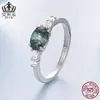 Anillo Aifulu Retro de Ágata Acuática Piedra Principal Plata de Ley S925 Anillo de Lujo Ligero Anillo de Moda y Elegante Venta al por Mayor