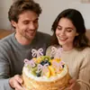 Nueva Decoración para Pastel del Día de San Valentín Chino Inserto Accesorios de Decoración para Bodas Fiestas Lentejuelas Moño Inserto para Pastel