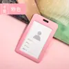 Funda Transparente de Doble Cara para Identificación, Tarjeta de Autobús, Portatarjetas de Comida, Insignia de Trabajo, Insignia de Marca, Insignia Escolar Estudiantil, Funda Protectora para Tarjeta Escolar