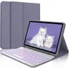 Adecuado para iPad 110ª Generación Teclado Bluetooth Luminoso Desmontable Funda Protectora A16 Ranura para Lápiz Magnético Funda para Tablet Ratón Pelo