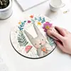 Alfombrilla de Ratón Redonda de Goma Soporte Pequeño para Muñeca Bordes de Bloqueo de Mano Teclado de Portátil Oficina Juego Engrosada y Resistente a Manchas