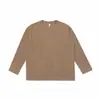 Ropa Vintage Yidao Otoño 2026 Nuevo Estilo Japonés Color Sólido Estilo Retro Old Money Canalé Vertical Cuello Redondo Holgada Manga Larga Camiseta