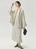 Cárdigan de punto Kangbaolai 25% seda de morera 75% cachemira para mujer, con diseño de cuello halter, corte holgado y mangas anchas, adecuado como suéter o prenda exterior
