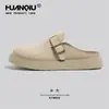 Sandálias Birkenstock Universais para Homens 2026 Nova Primavera Vintage Slip-On Solado Macio Sapatos Casuais Preguiçosos Mules Fechados