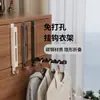 Cabide de porta dobrável em madeira de nogueira, aço carbono, instalação sem furos, adequado para quartos, banheiros e closets, para guardar roupas e acessórios