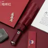 Guarda-chuva de 24 varetas personalizável com impressão de logotipo, totalmente automático dobrável, revestimento preto, para sol e chuva, presente corporativo, guarda-chuva promocional, atacado