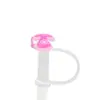Serie de niñas rosa de 8-10 mm tapa de pajita creativa tapón de pajita personalizado decoración cubierta de pajita de goma suave a prueba de polvo